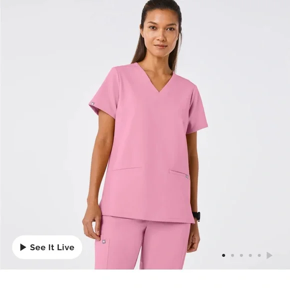 Figs chalk pink scrub top - Picture 1 of 6